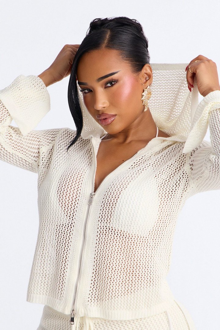 Jenna Crochet Short Set - Cream