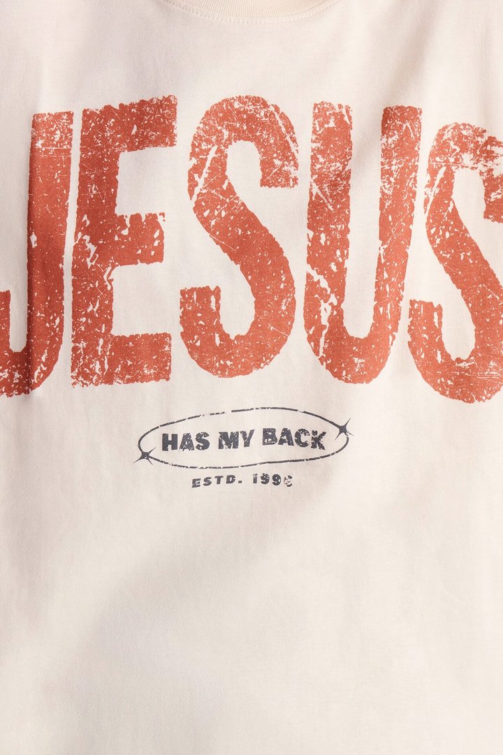 Jesus Has My Back T-Shirt - OffWhite