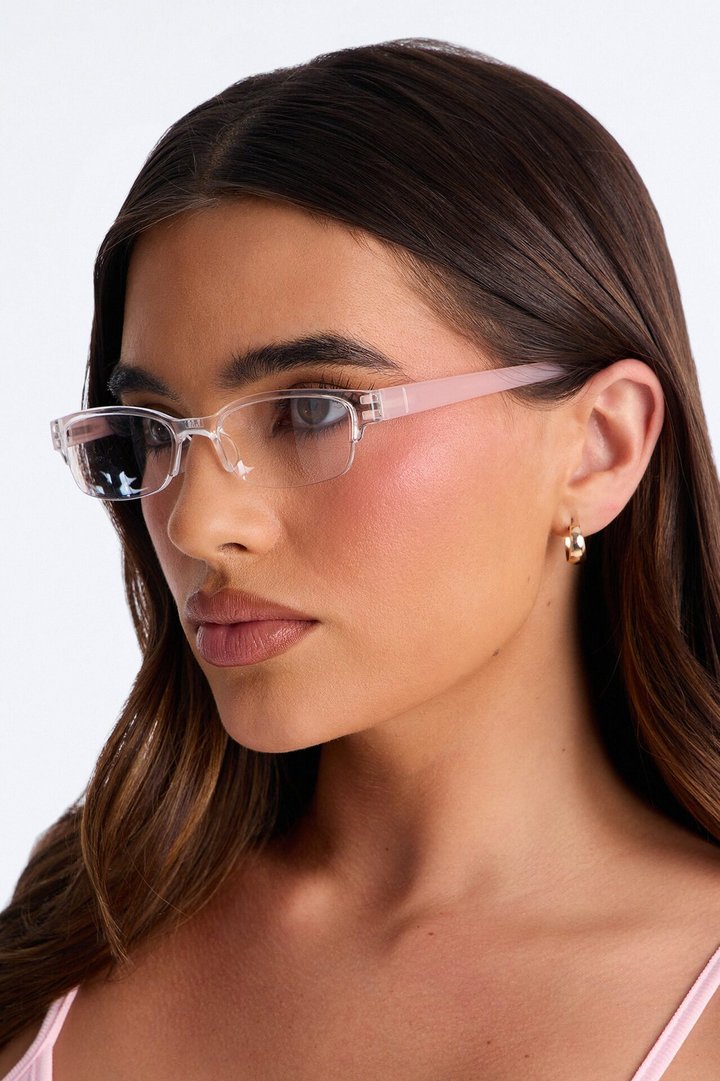 Berry Buttercup Reader Glasses - Clear/Pink