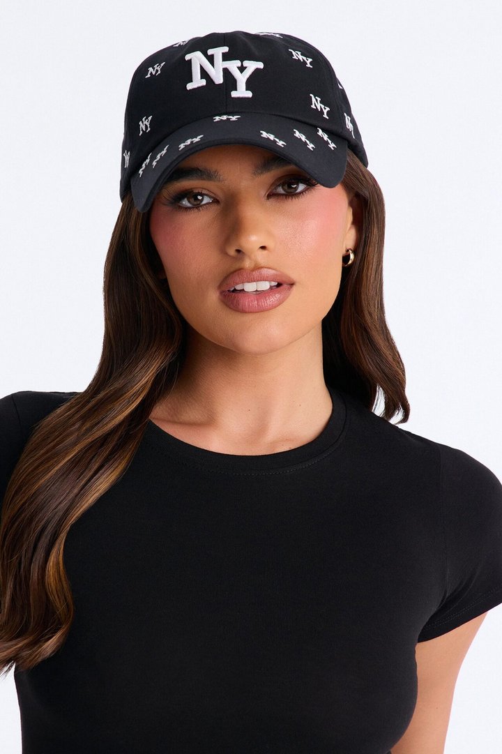 NY On Repeat Baseball Hat - Black/combo