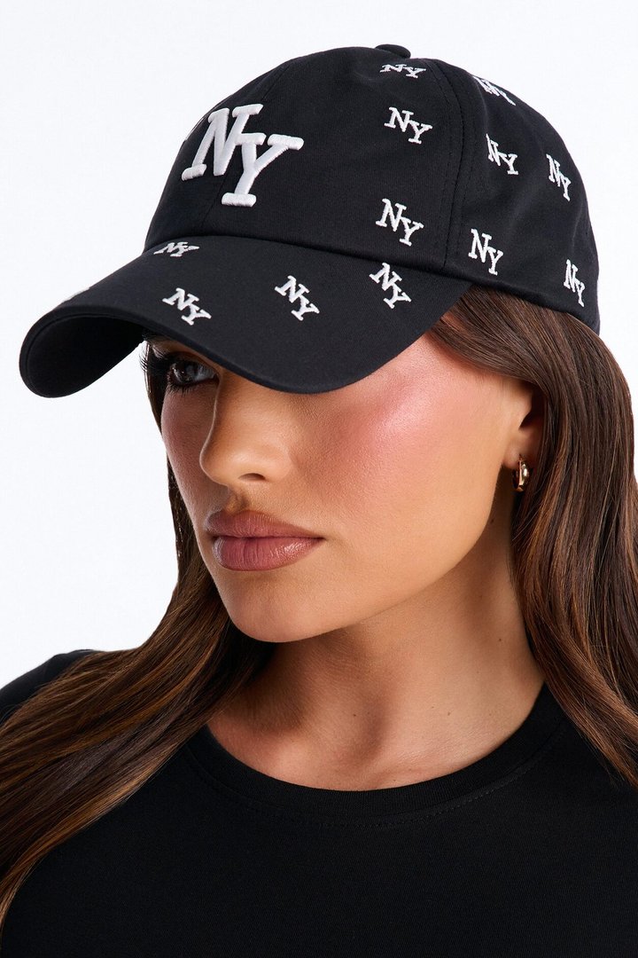 NY On Repeat Baseball Hat - Black/combo