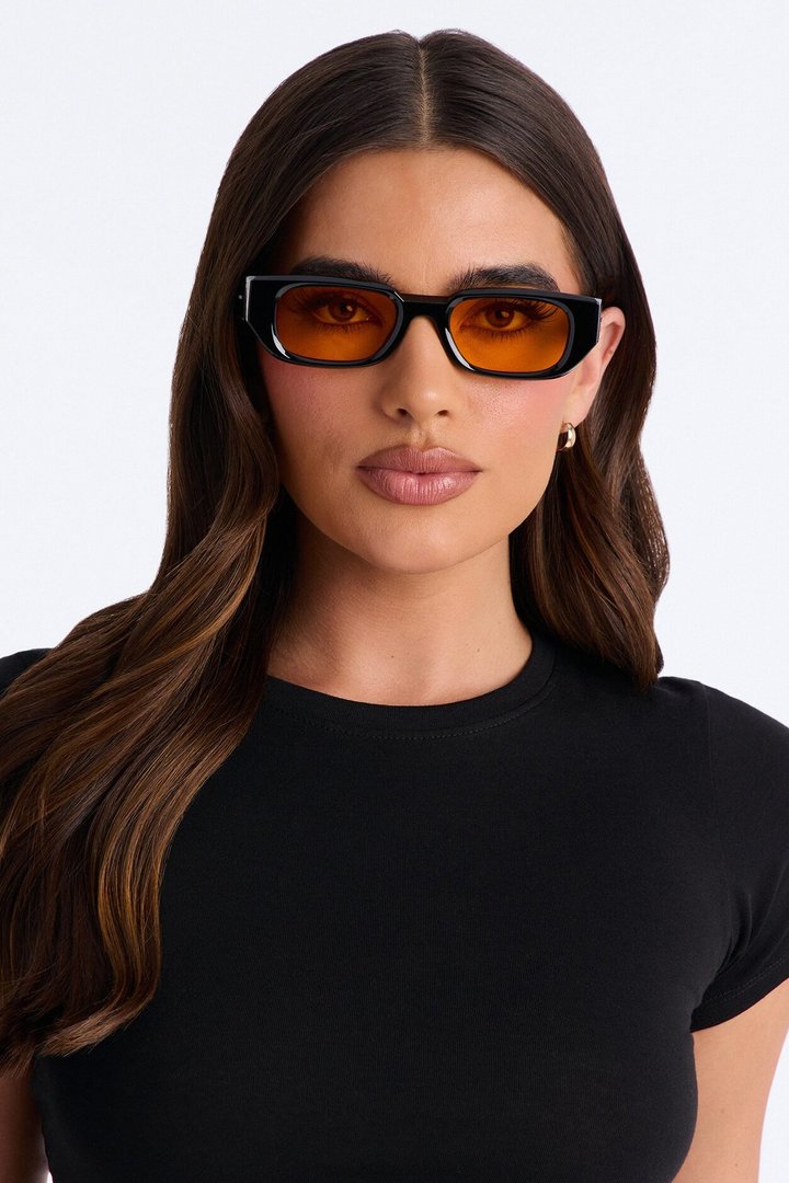 Crossing Lines Sunglasses - Black/Orange