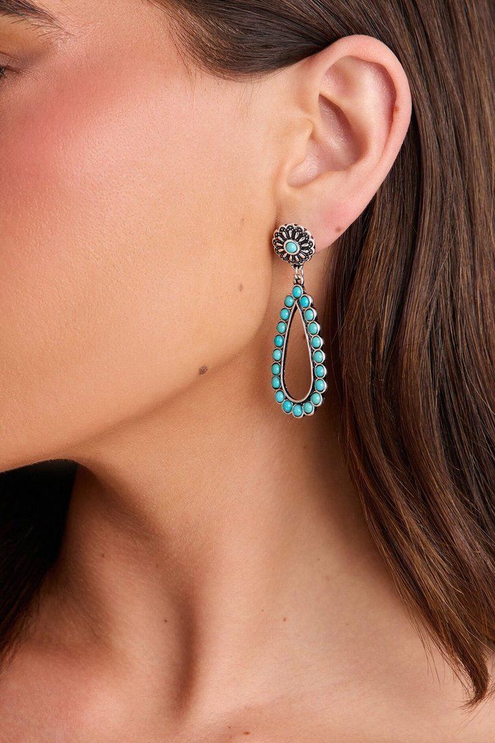 Wild West Gem Drop Earrings - Turquoise