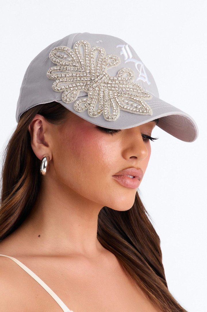 In My City LA Embellished Baseball Hat - Grey