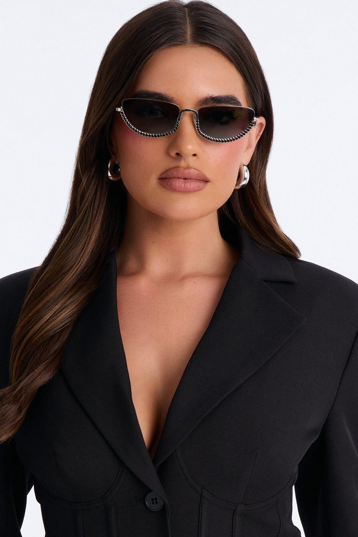 Pop Star Sunglasses - Silver/Black