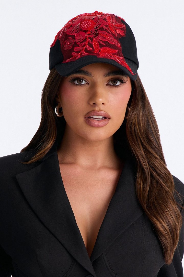 Bright Side Baseball Hat - Black/Red