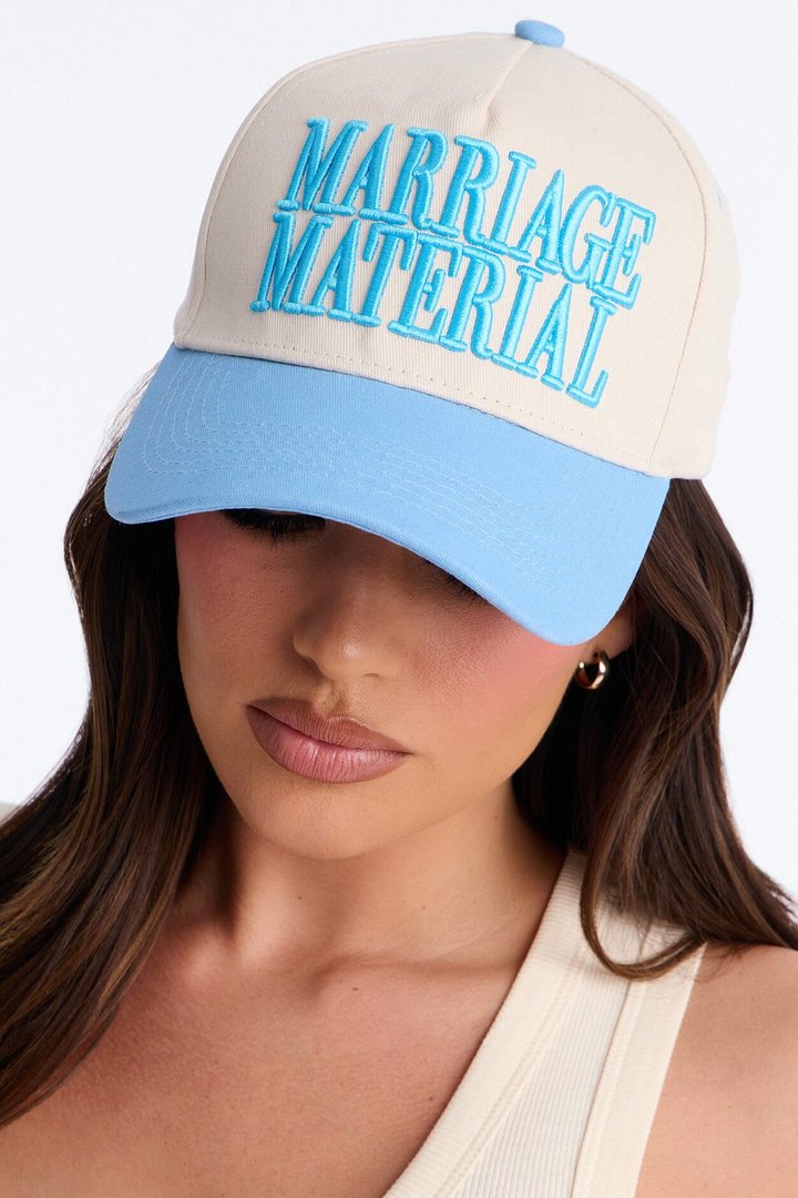 Marriage Material Baseball Hat - Blue/combo