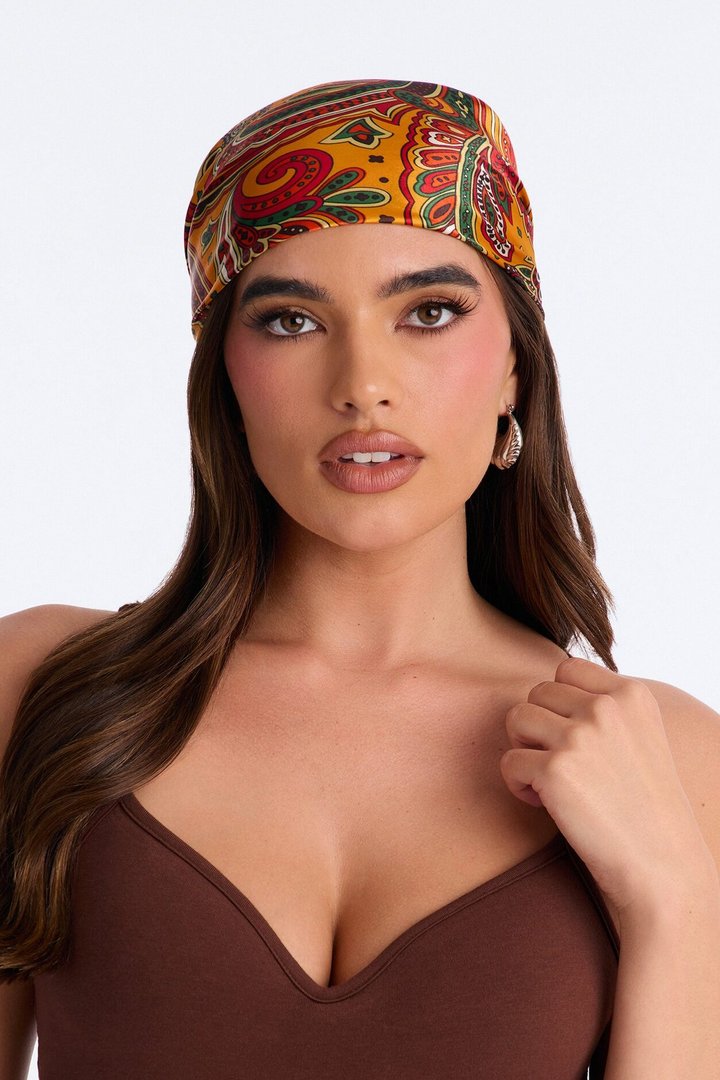 Lilly Paisley Head Scarf - Orange