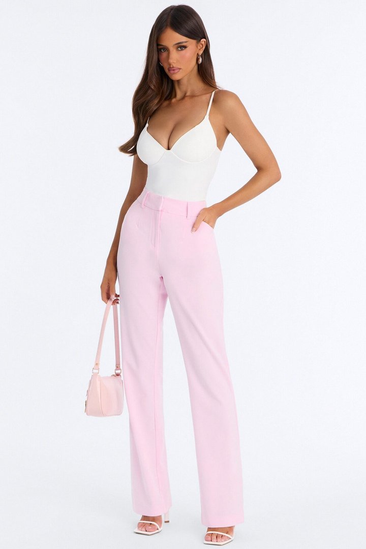 Tasha Dressy High Rise Pants - Light Pink