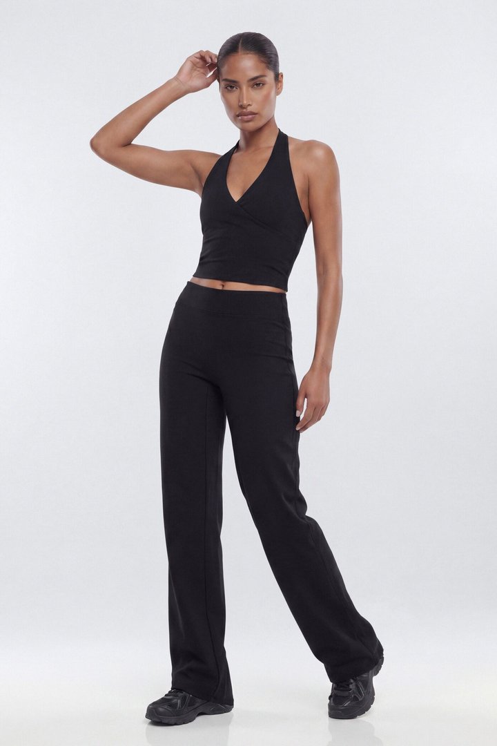 ButterSoft 34″ Mid Rise Straight Leg Active Pant - Black