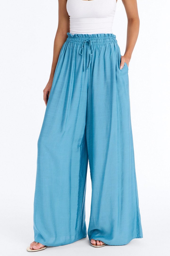 Lainey High Rise Wide Leg Pant 33″ - Teal