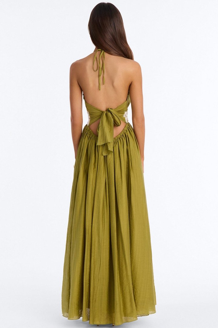 Capri Kiss Halter Maxi Dress - Sage