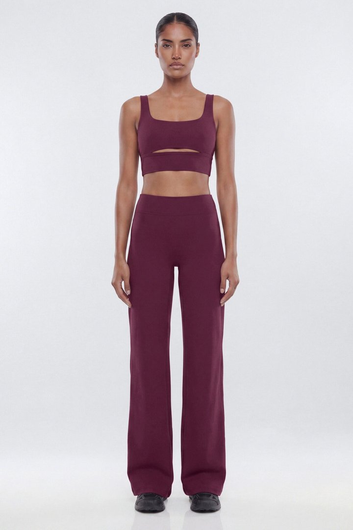 ButterSoft 34″ Mid Rise Straight Leg Active Pant - Merlot