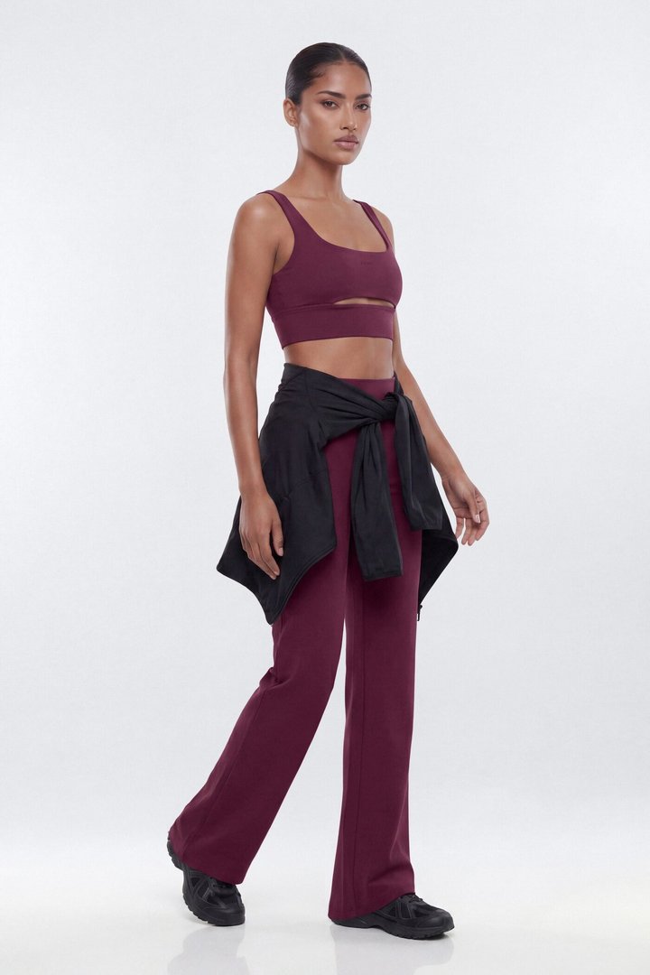 ButterSoft 34″ Mid Rise Straight Leg Active Pant - Merlot