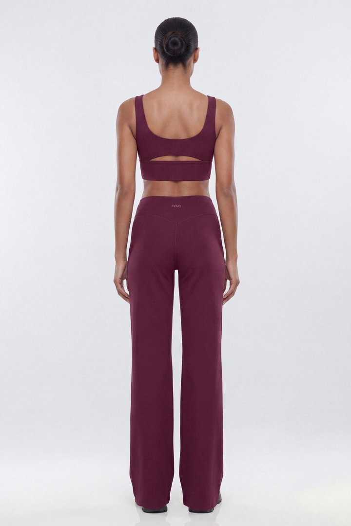 ButterSoft 34″ Mid Rise Straight Leg Active Pant - Merlot