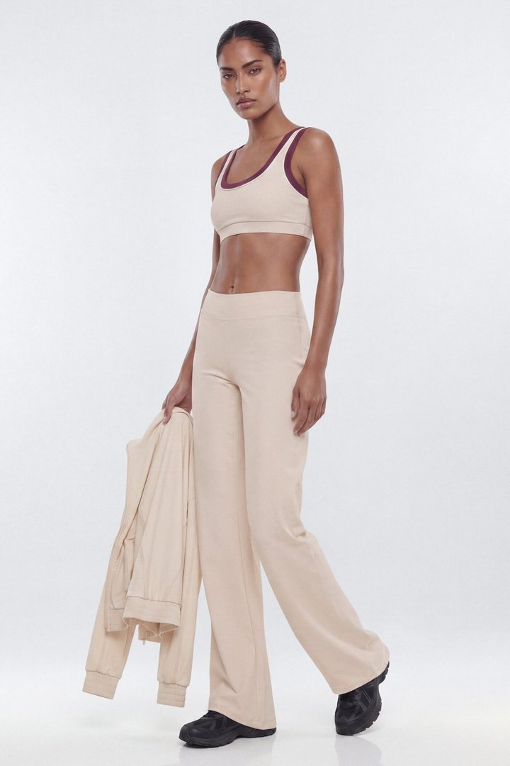 ButterSoft 34″ Mid Rise Straight Leg Active Pant - Oat Milk