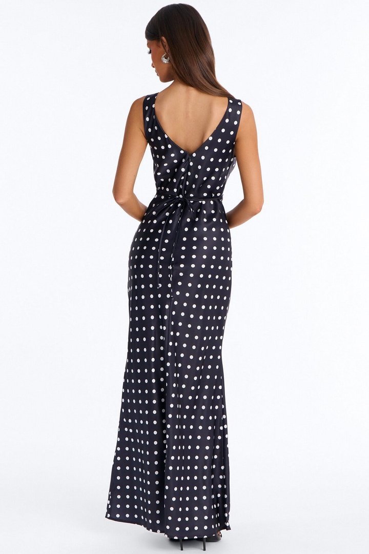 Meet Me There Polka Dot Maxi Dress - Black/White