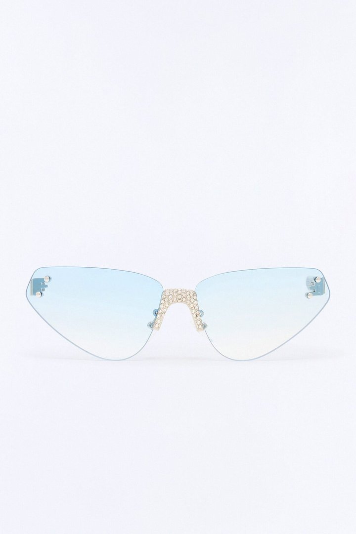 Crystal Clear Skye Sunglasses - Silver/Blue