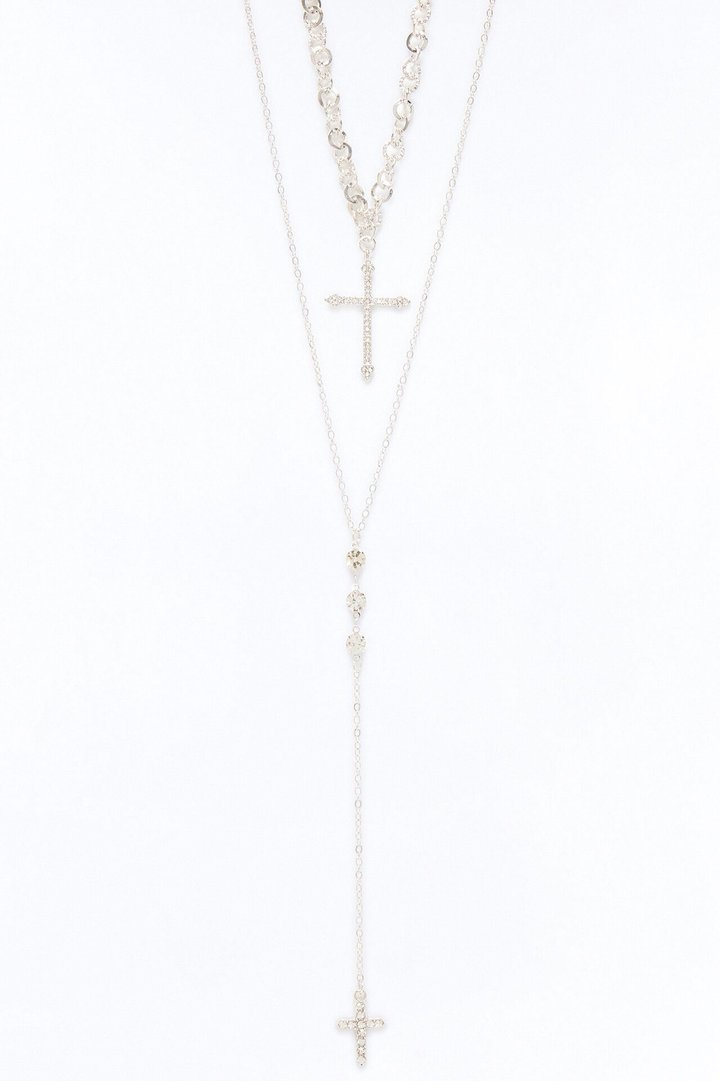 Feeling Religious Lariat Necklace - Silver