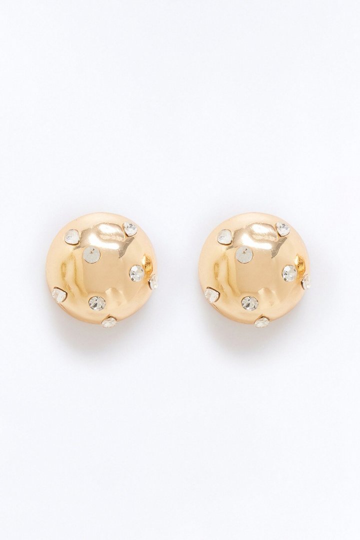 Moon Rocks Stud Earrings - Gold