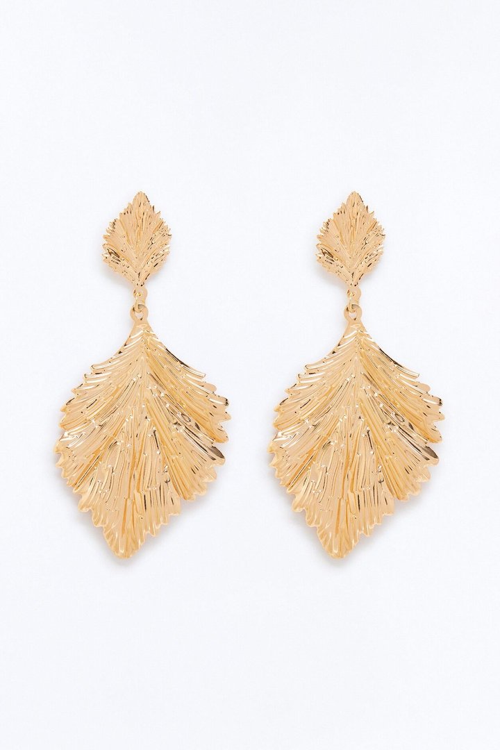 Whispering Leaf Earrings - Gold