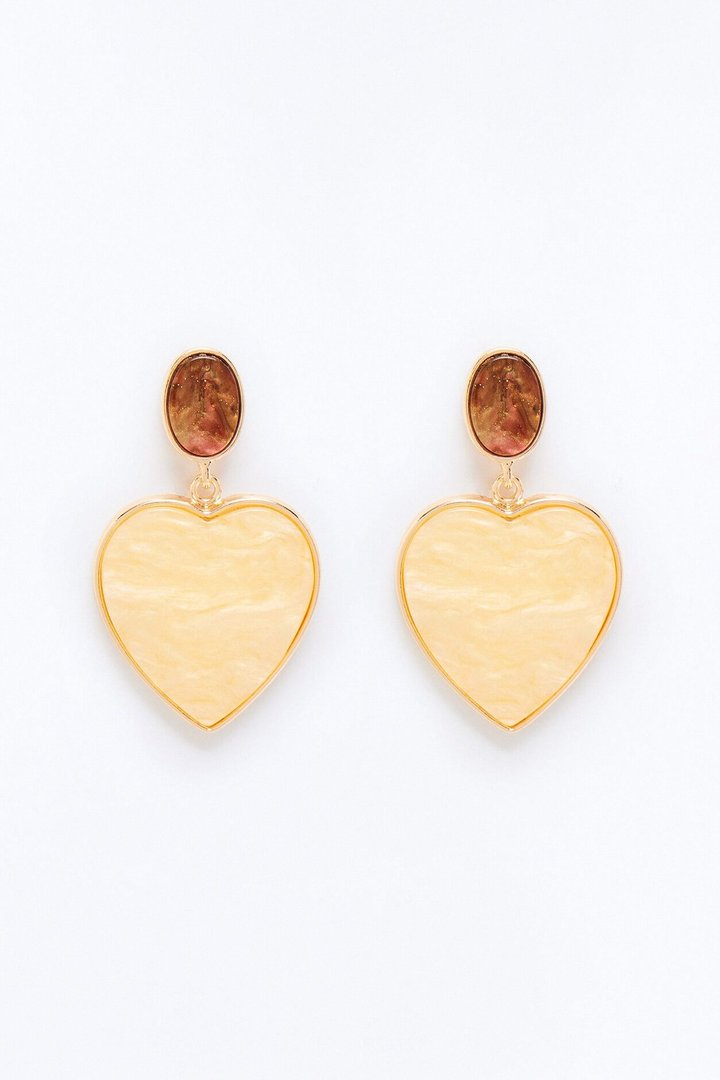 Promise Me Heart Earrings - Nude/combo