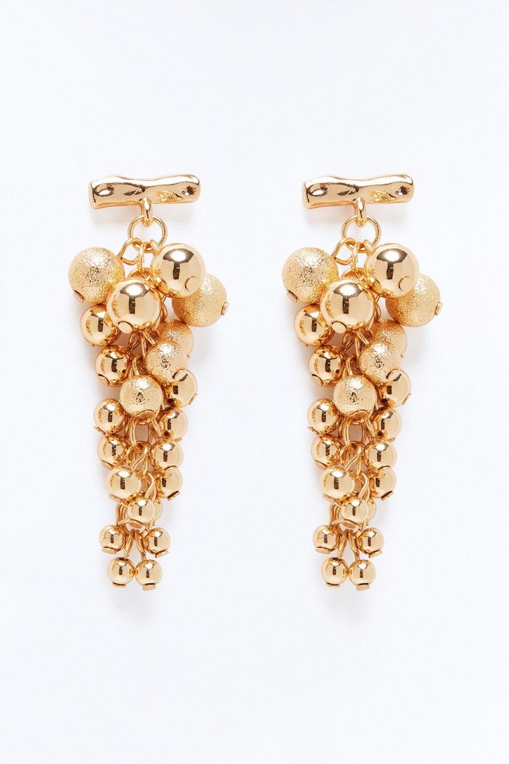 Stay Grapeful Hardware Drop Earrings - Gold