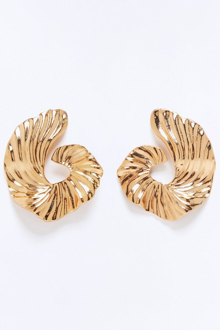 Waves And Wind Earrings - Gold