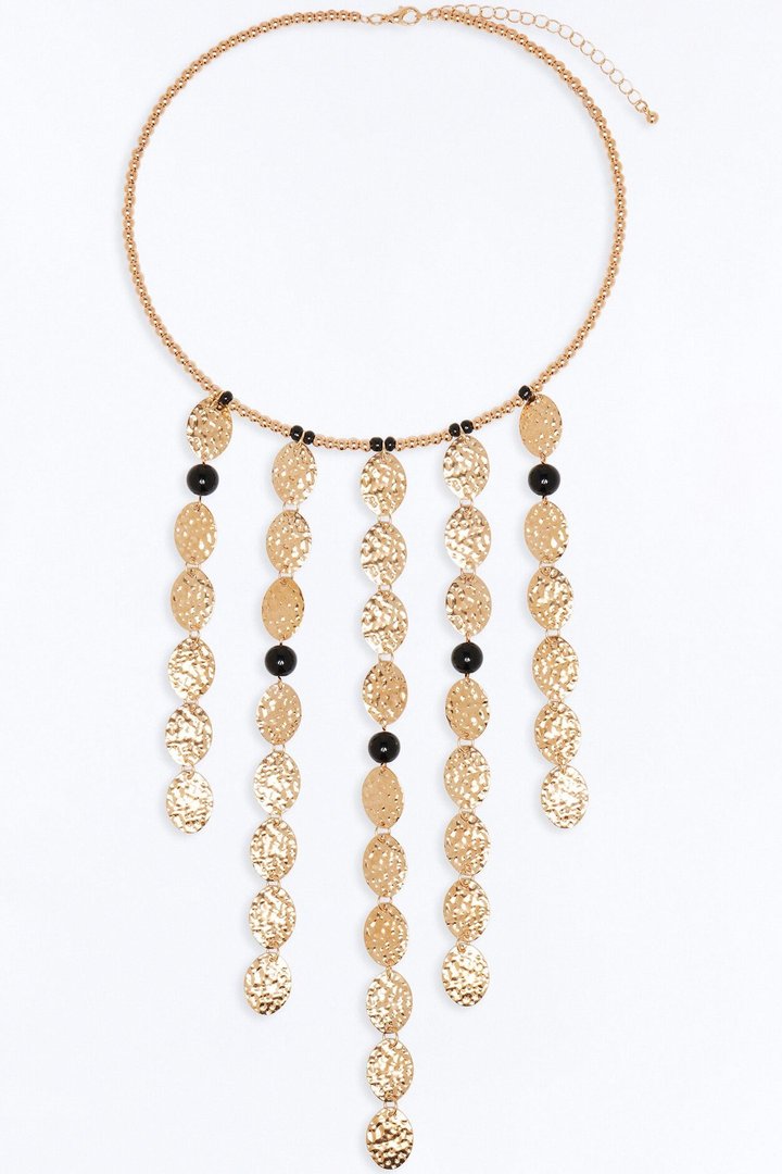 Endless Waves Necklace - Gold/Black