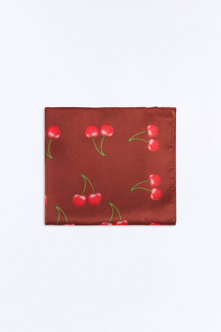 Cherry Season Satin Head Wrap - Burgundy
