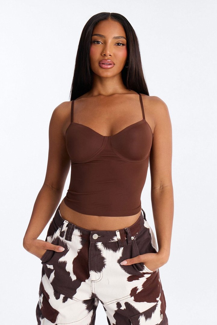 Amara Seamless Shapewear Top - Dark Brown