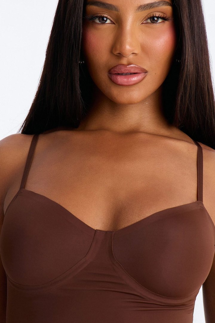 Amara Seamless Shapewear Top - Dark Brown