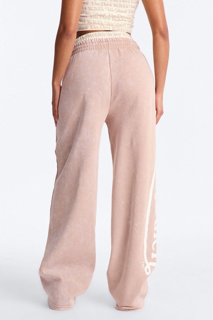 Von Dutch Wide Leg Washed Pant - Taupe
