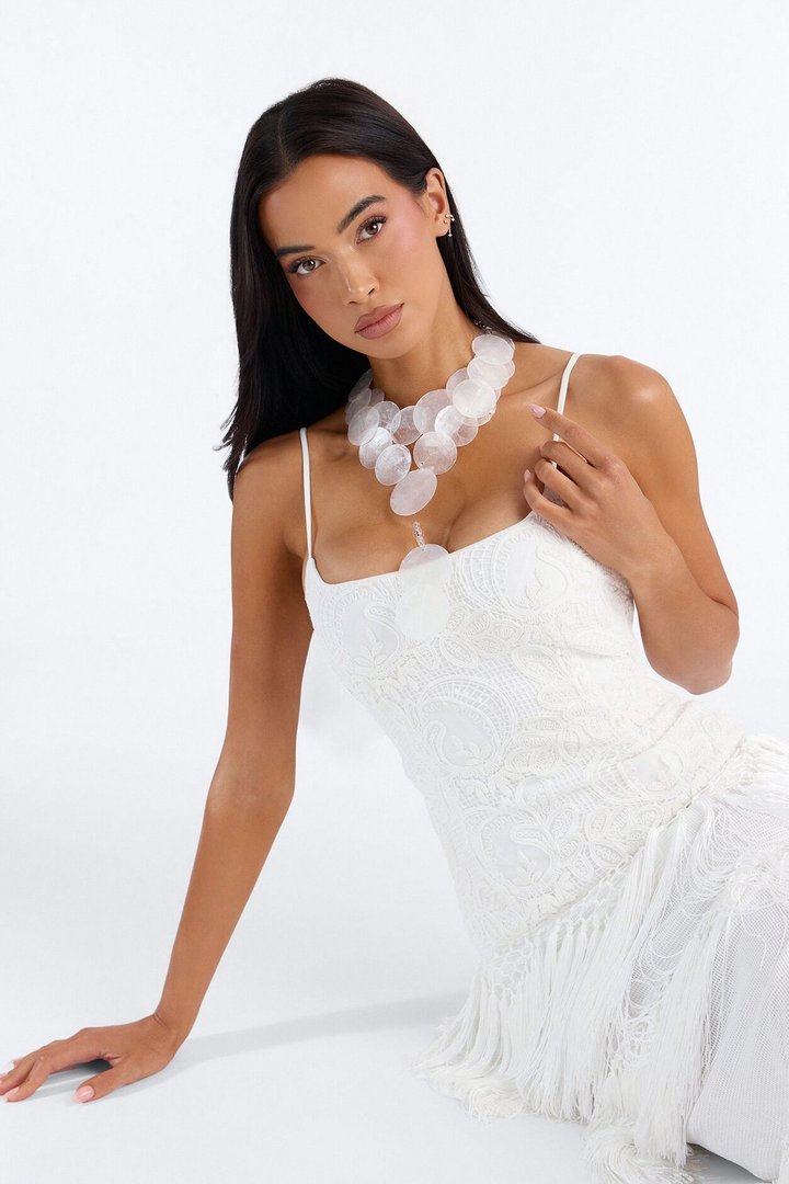 Crisp Shell Rounds Necklace - Ivory