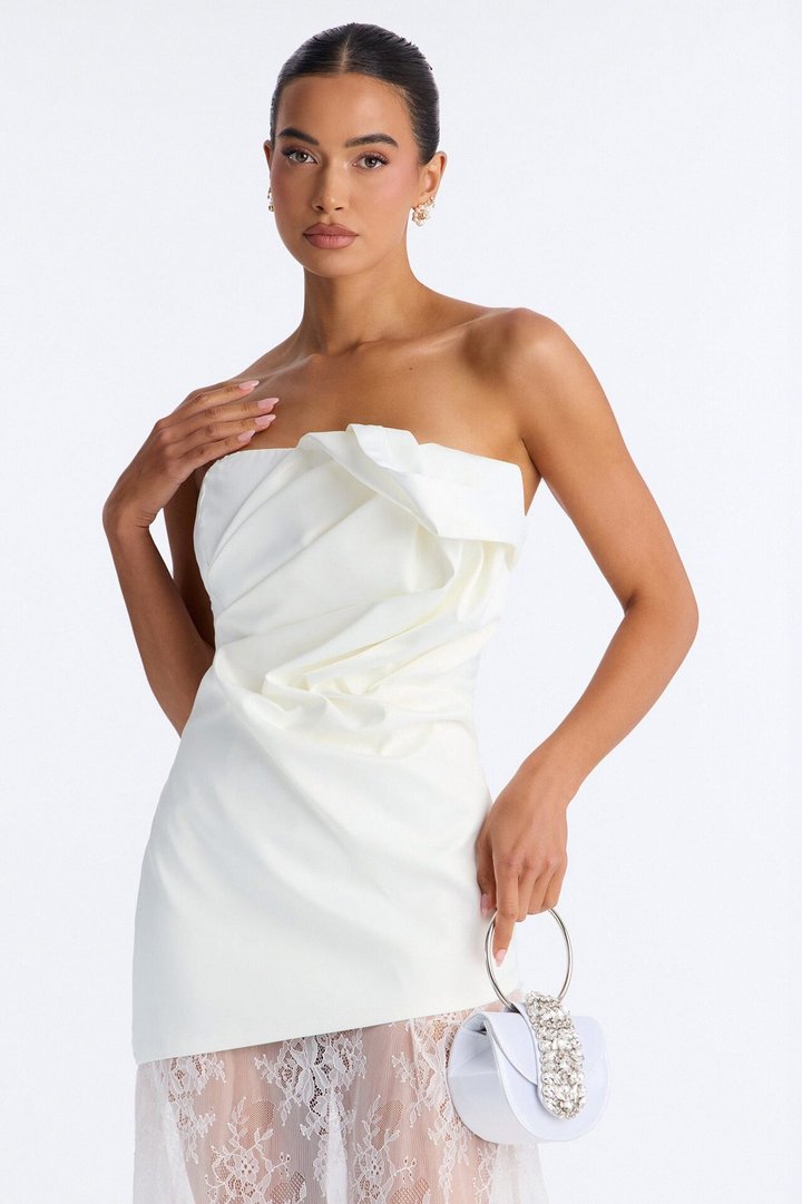 Gala Couture Sheer Lace Maxi Dress - White