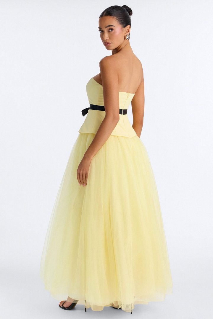 Rosy Girl Tulle Maxi Dress - Yellow