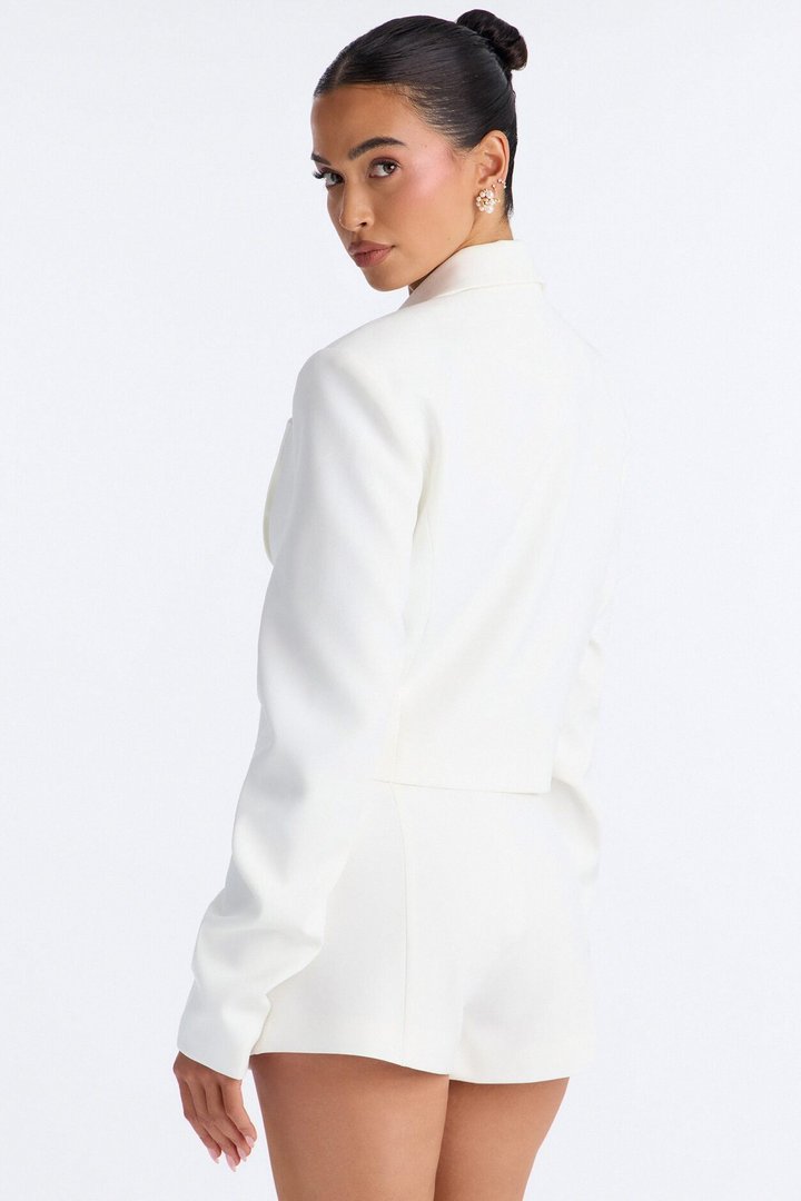 Polished Moment Blazer Short Set - Ivory