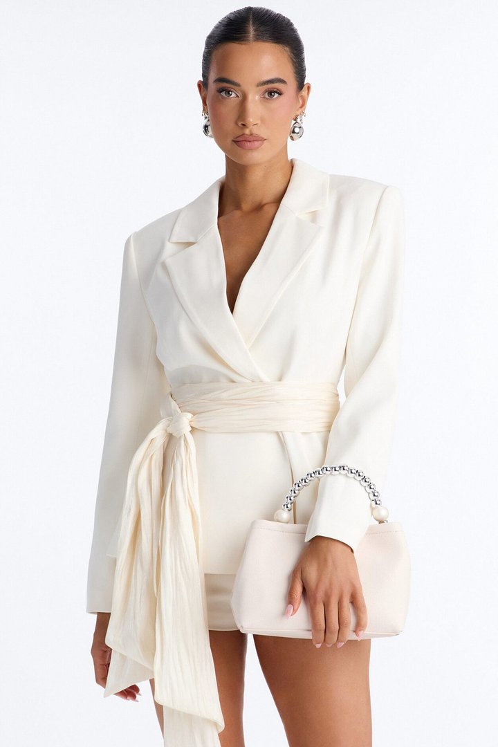 Under The Moon Faux Leather Crossbody Handbag - Ivory