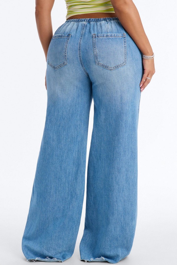Group 7 Tie Waist Jeans - Light Wash