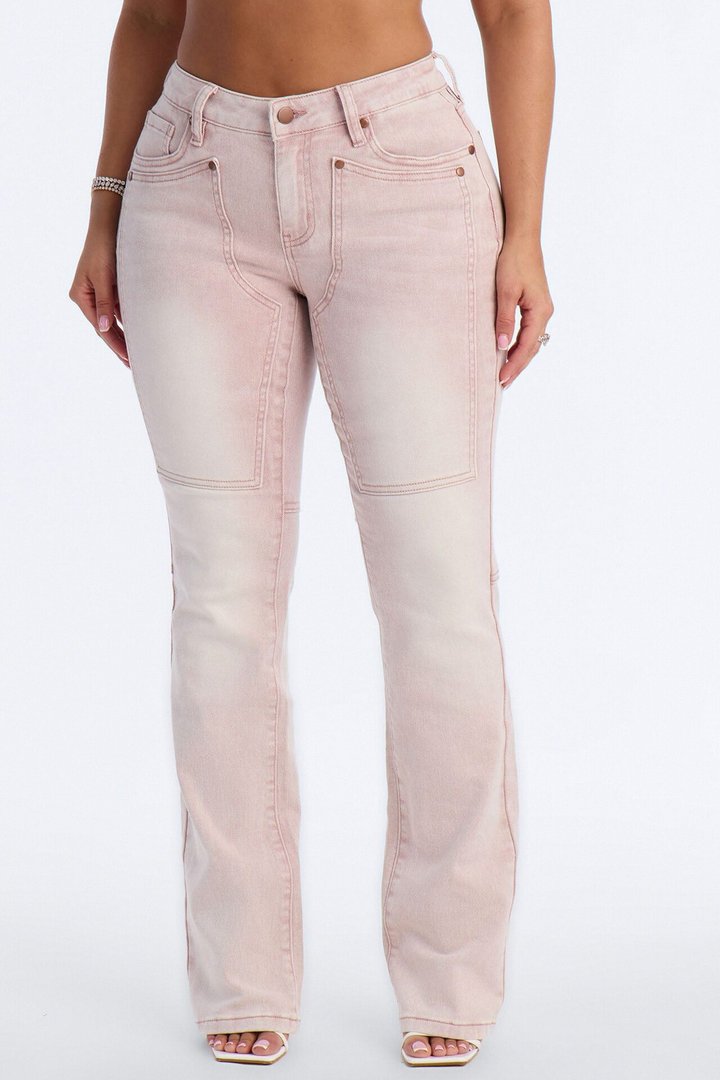 Headed West Straight Leg Pant - Pink