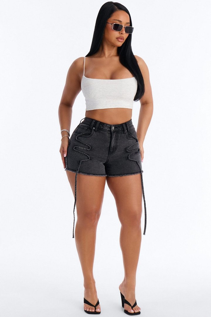 Alexa Everyday Double Layered Cropped Cami Top - Light Grey