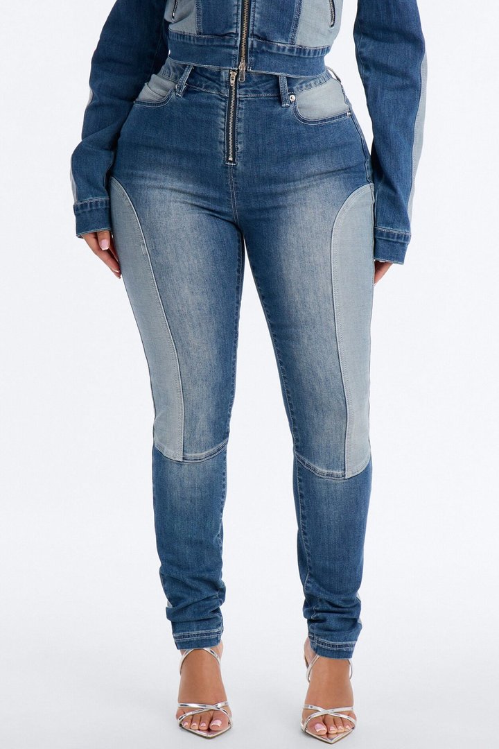 Ride At Dawn Moto Skinny Jeans - Light Wash