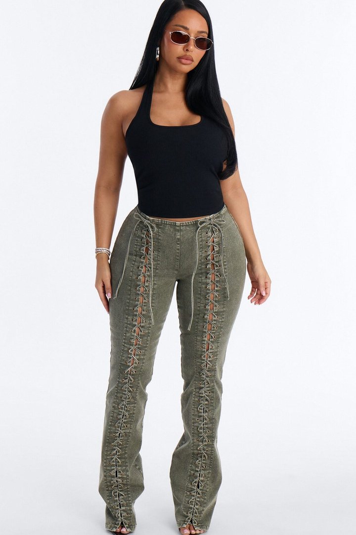 Becca Ribbed Built in Halter Top - Black