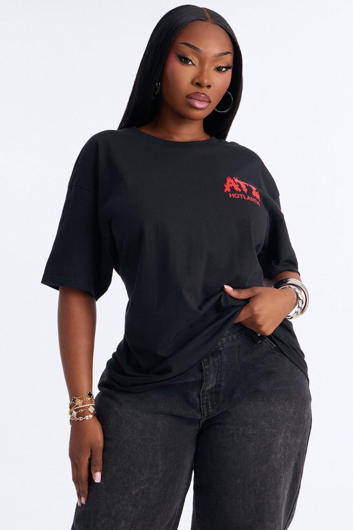 Hotlanta Front And Back Graphic Tee - Black
