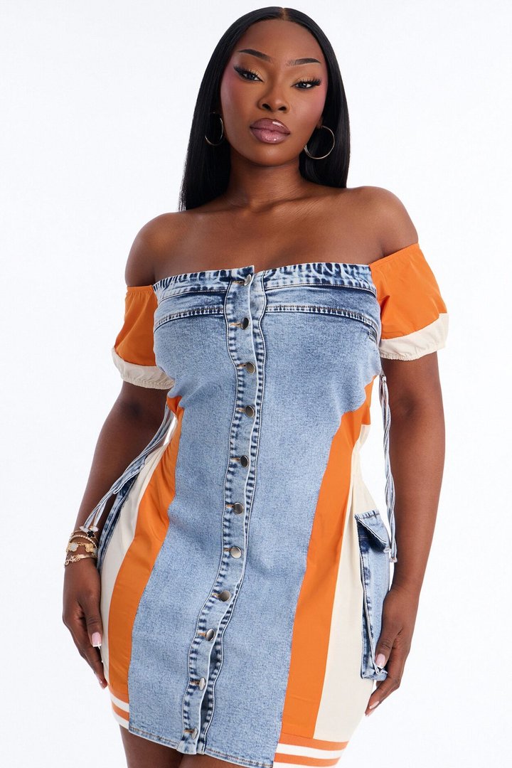 Iconic Sonic Denim Mini Dress - Denim