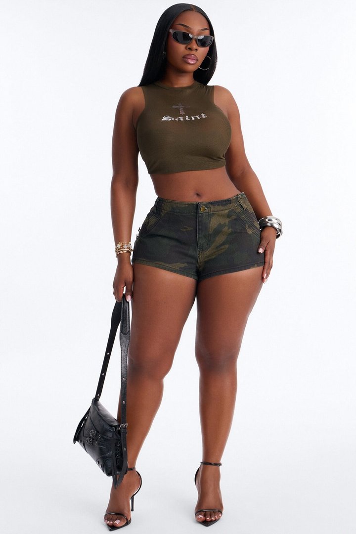 In My Element Low Rise Camo Micro Short - Camouflage