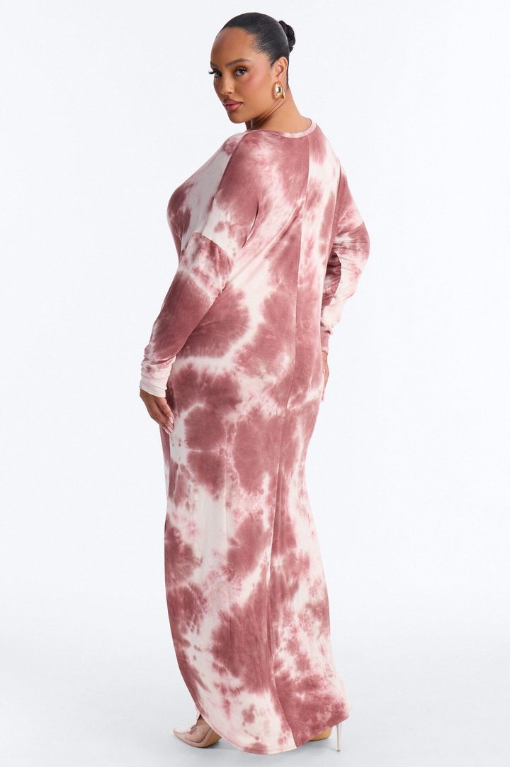 Rayne Tie Dye Maxi Dress - Mauve/combo
