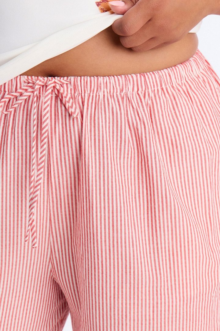 Suddenly I See Wide Leg Striped Pant - Tomato Red/combo