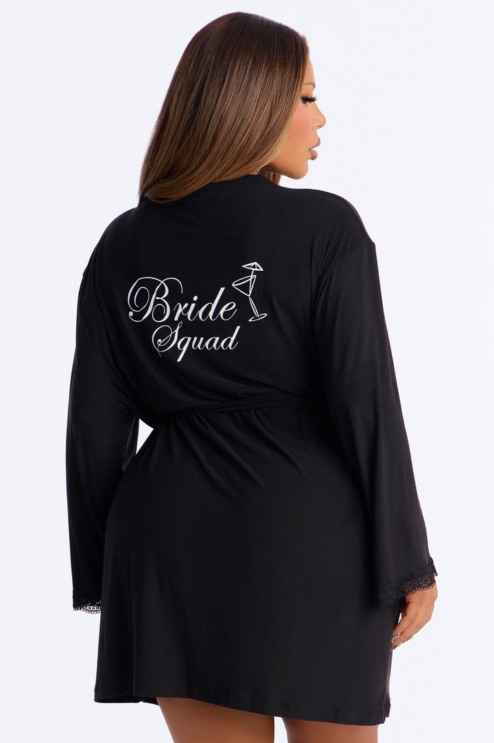 Squad Needs A Martini Robe - Black