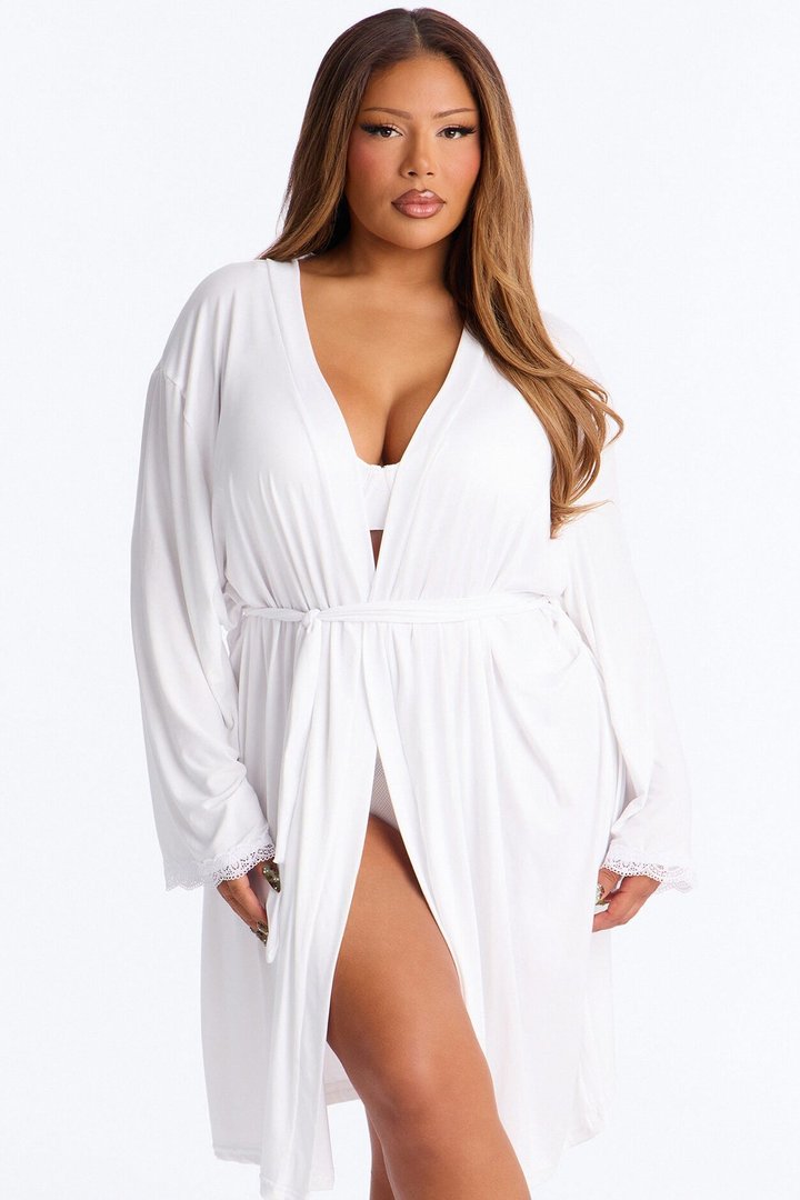Let's Get Hitched Robe - White